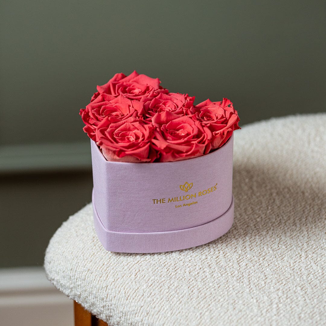 Boîte Rose Clair Petit Cœur | Roses Corail