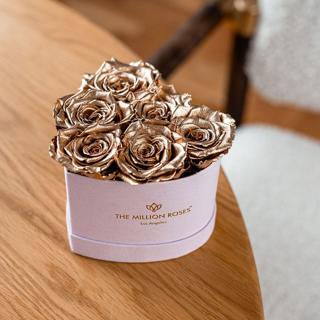 Boîte Rose Clair Petit Cœur | Roses Dorées