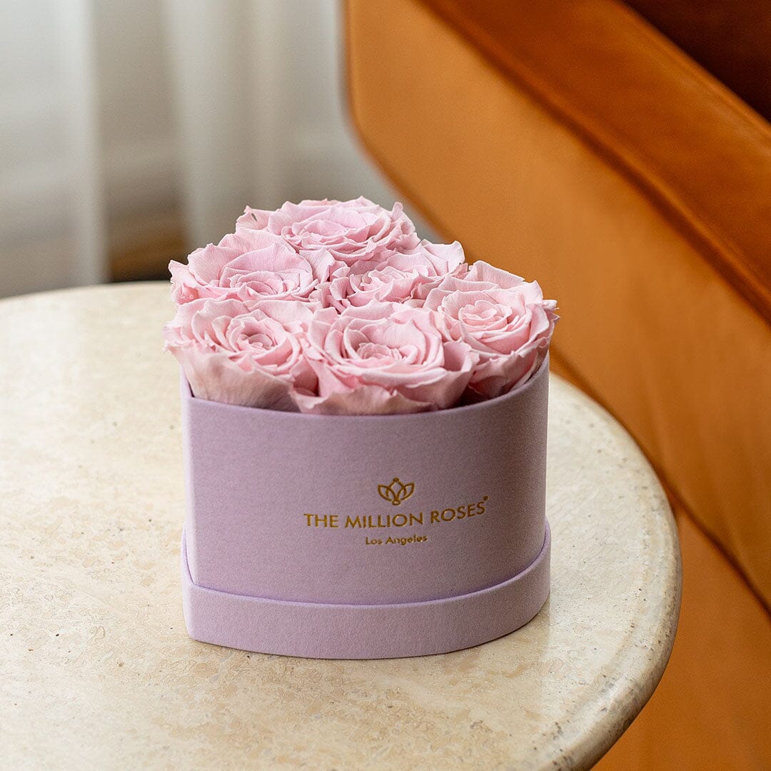 Boîte Rose Clair Petit Cœur | Roses Rose Clair