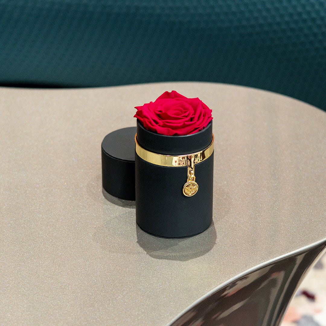 One in a Million™ Round Black Box | Charm Edition | Red Rose