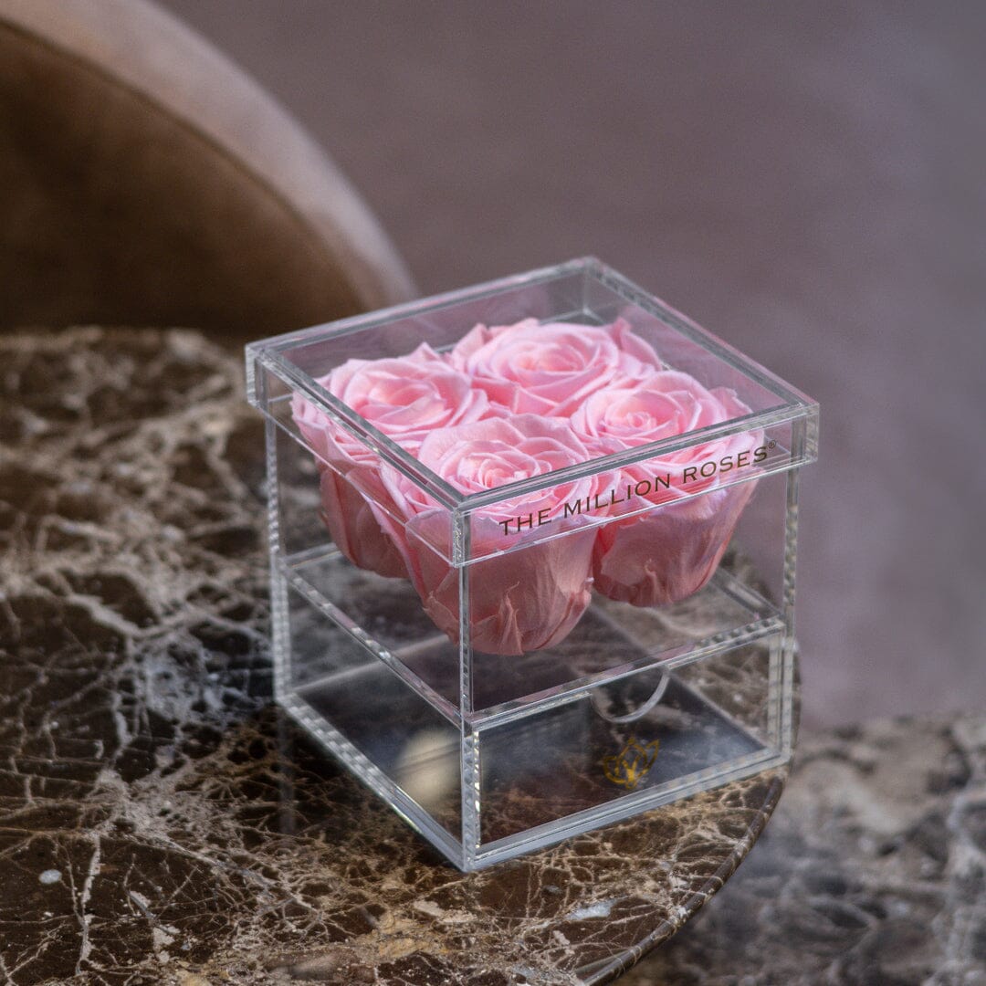 Acrylic 4 Drawer Box | Light Pink Roses