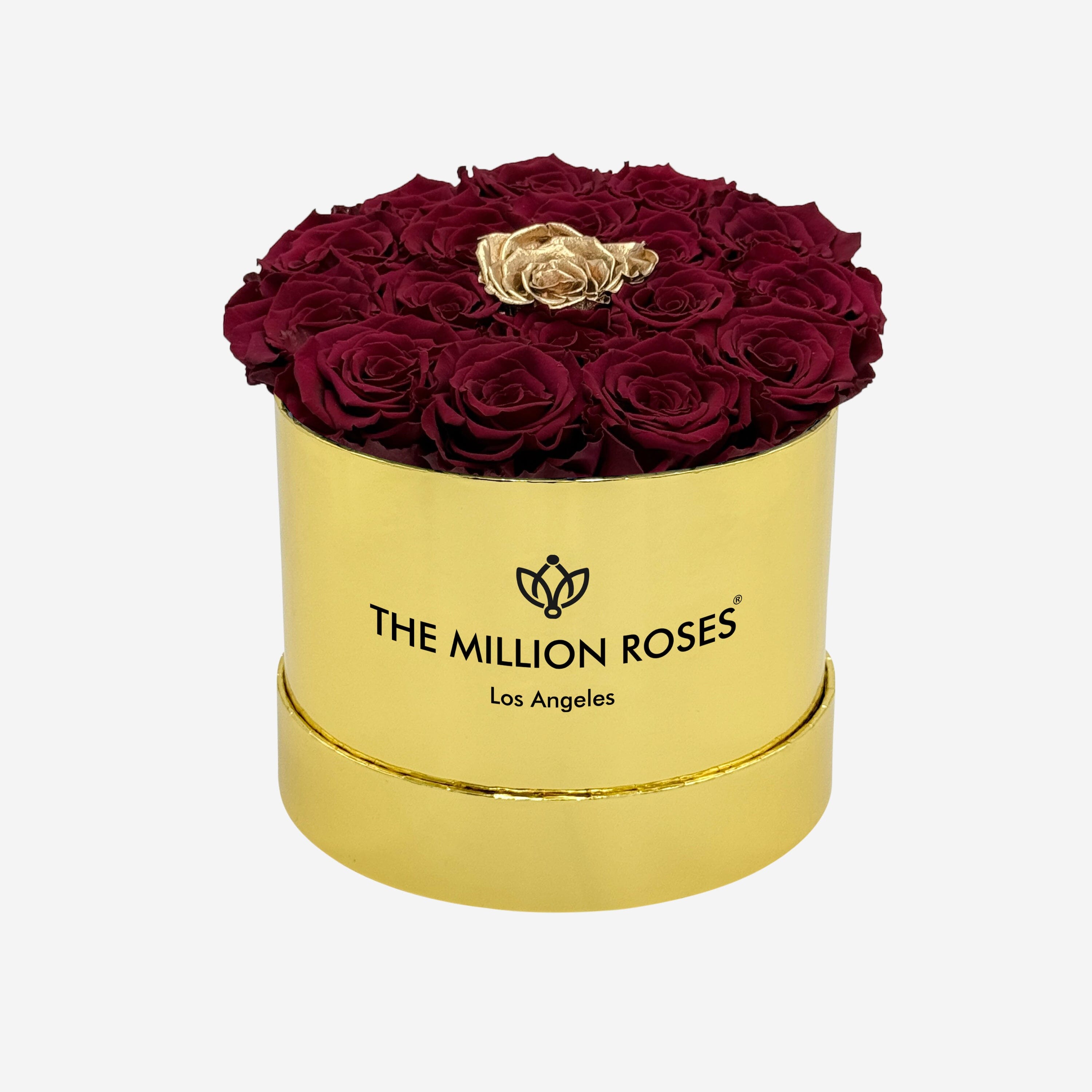 Classic Mirror Gold Box | Burgundy & Gold Roses