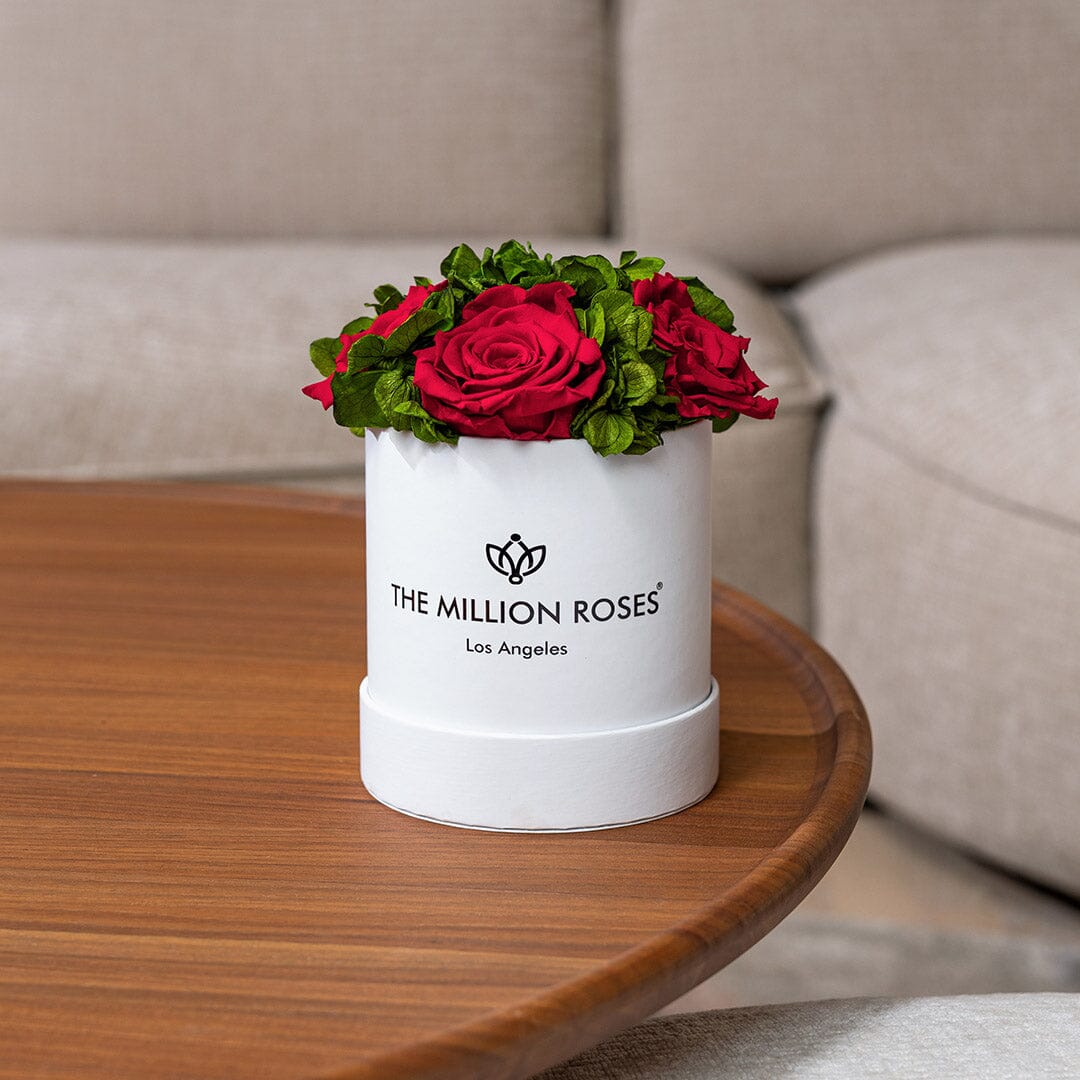 Basic White Garden Box | Red Roses