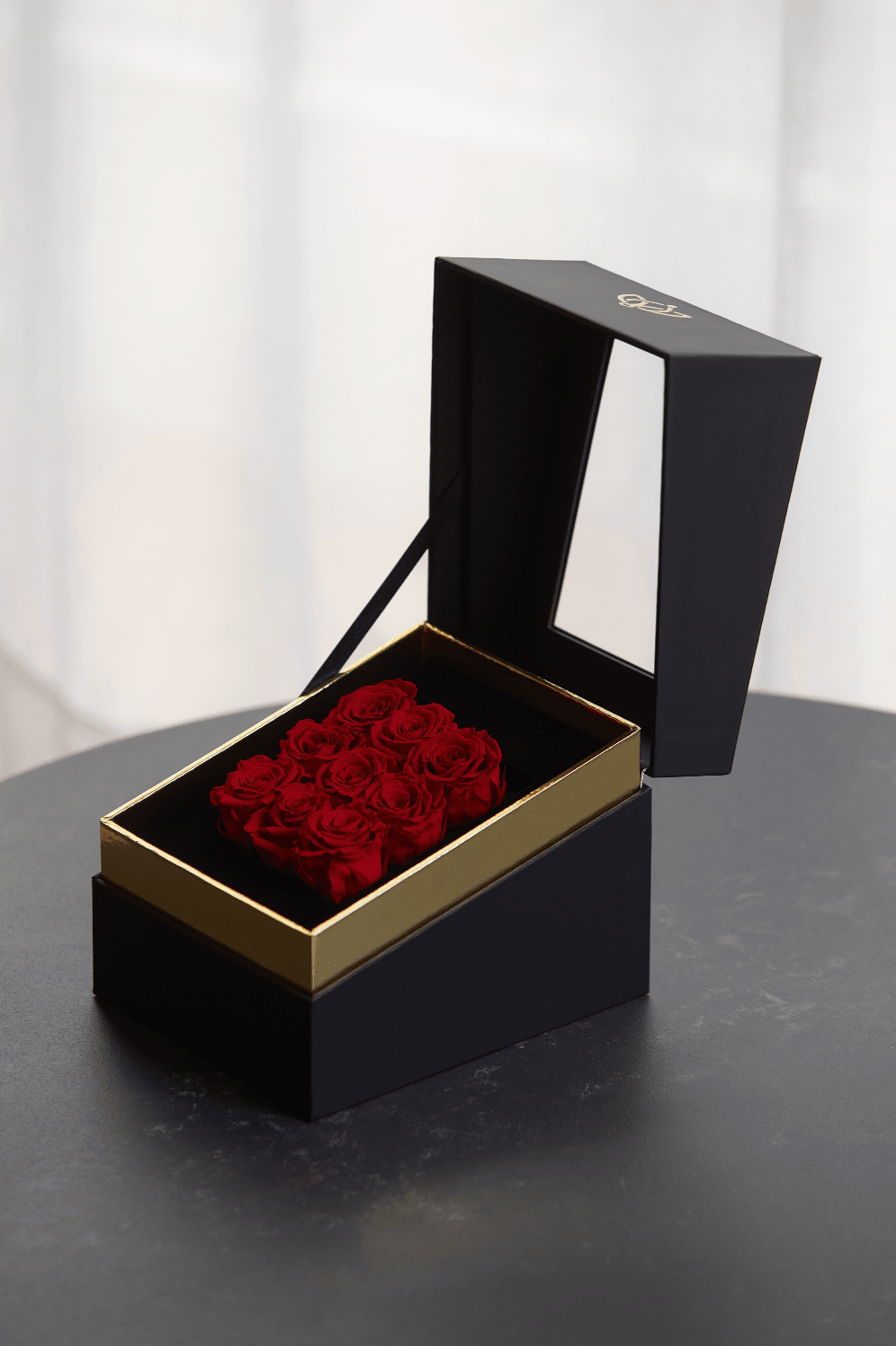 Trapezoid Black Box | Red Roses