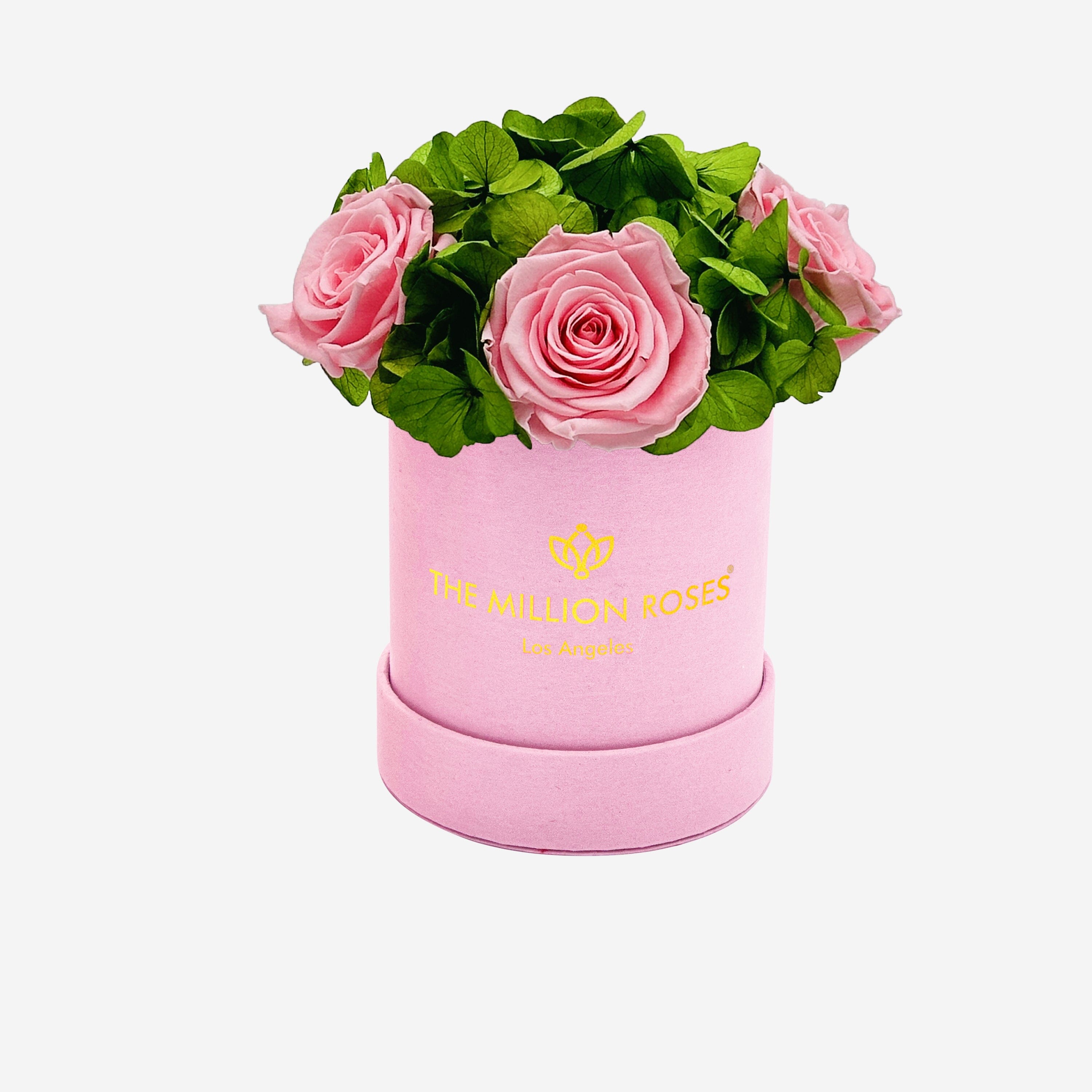 Basic Light Pink Suede Garden Box | Light Pink Roses