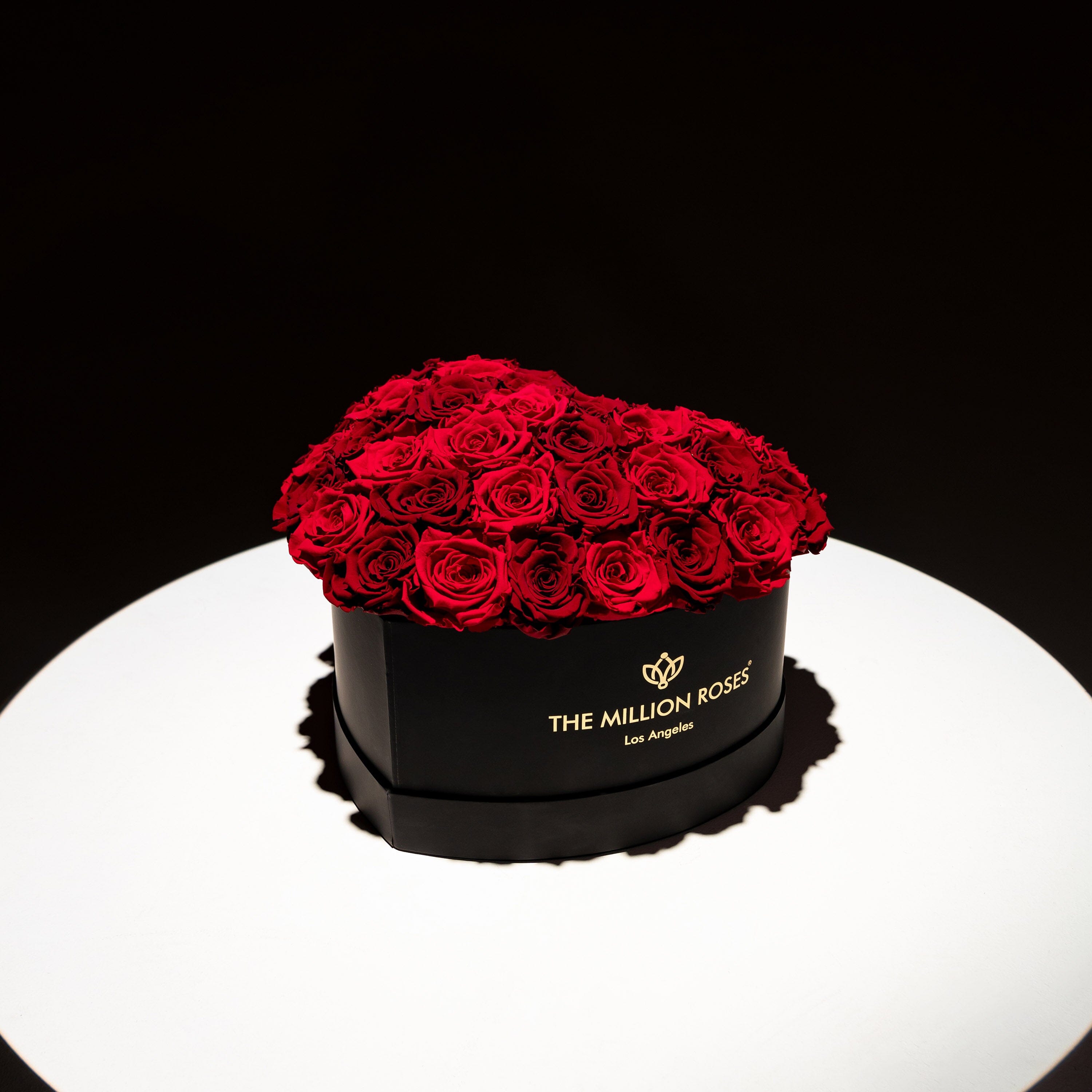 Heart Black Dome Box | Magenta & Burgundy Roses