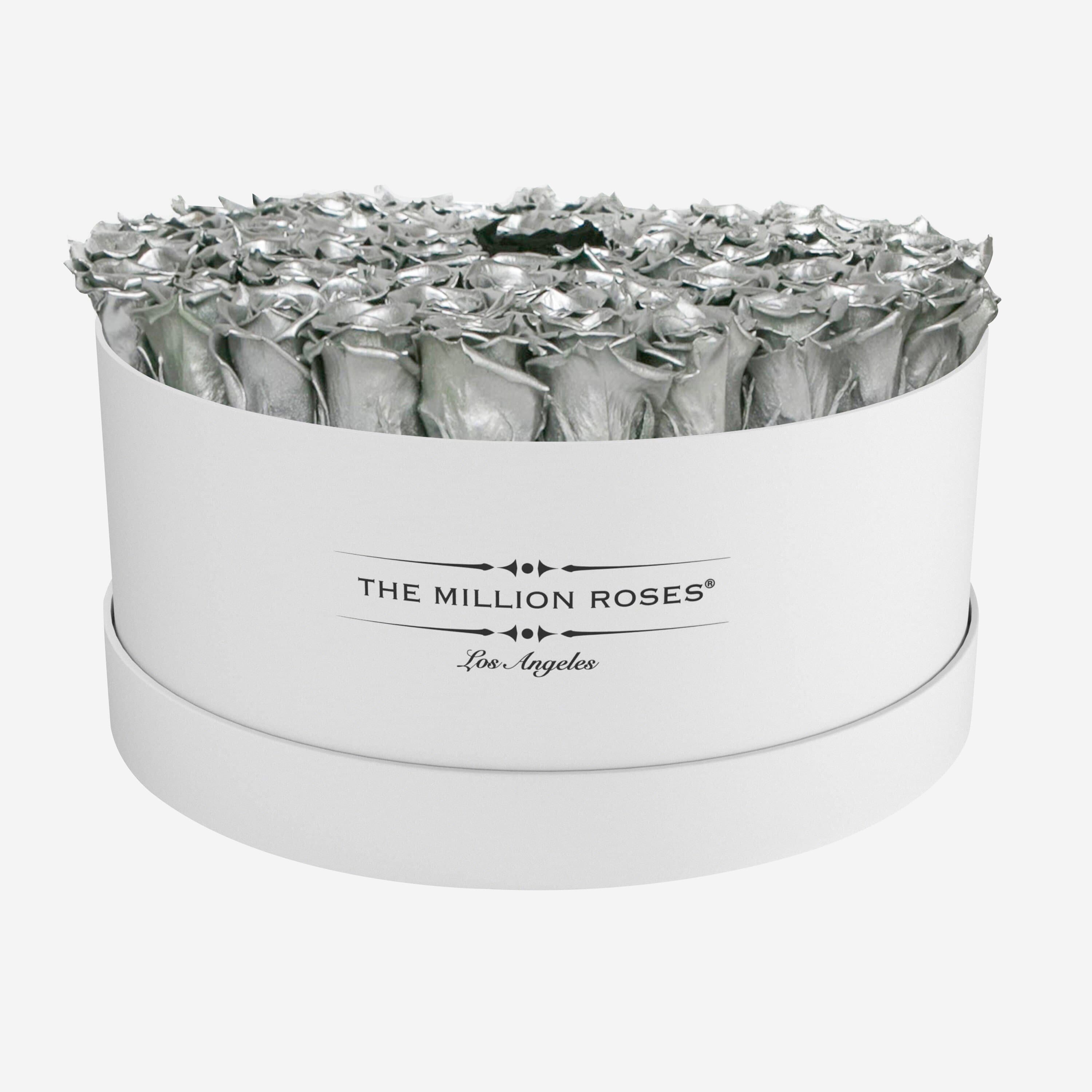 Deluxe White Box | Silver Roses - The Million Roses