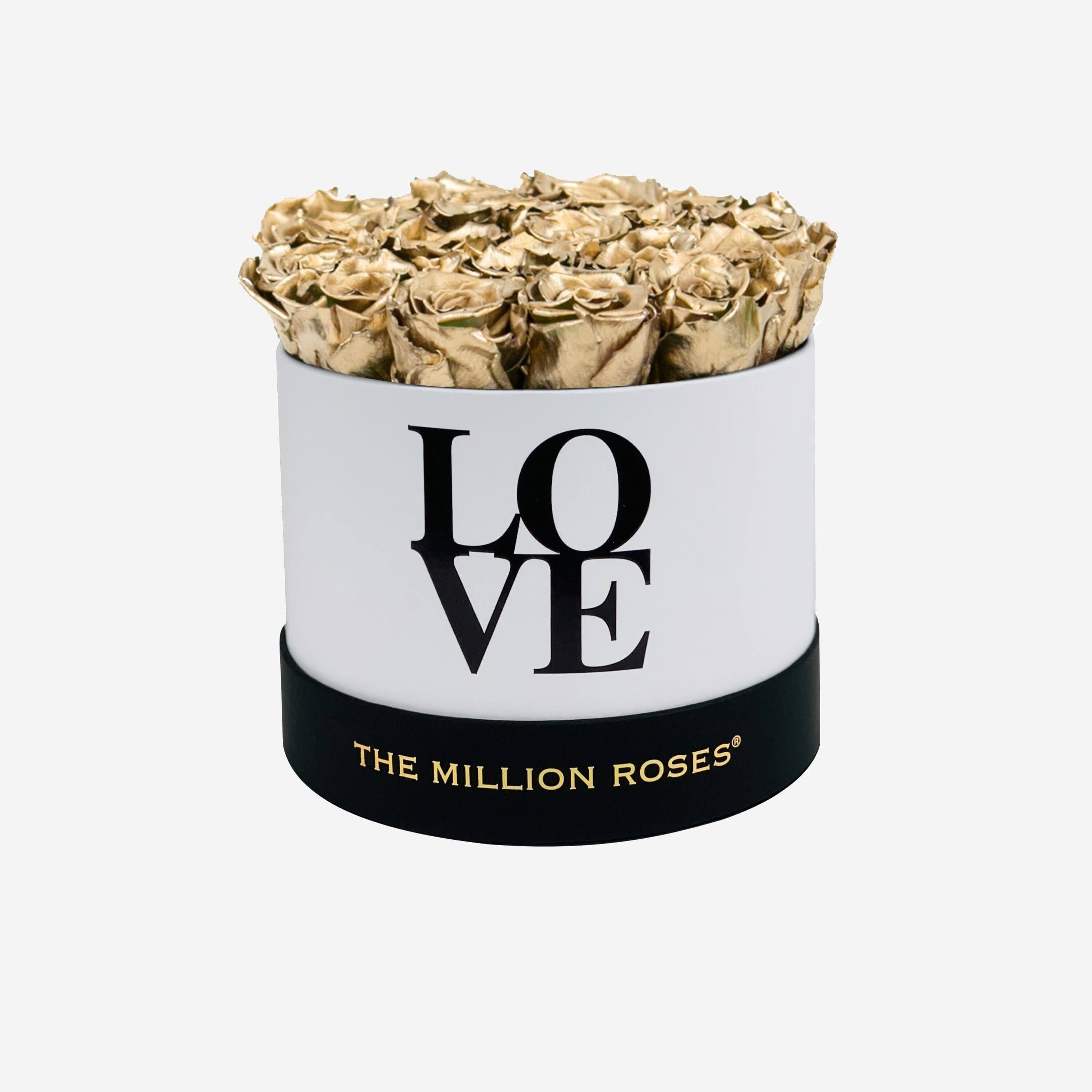 Classic White Box | Love Edition | Gold Roses - The Million Roses