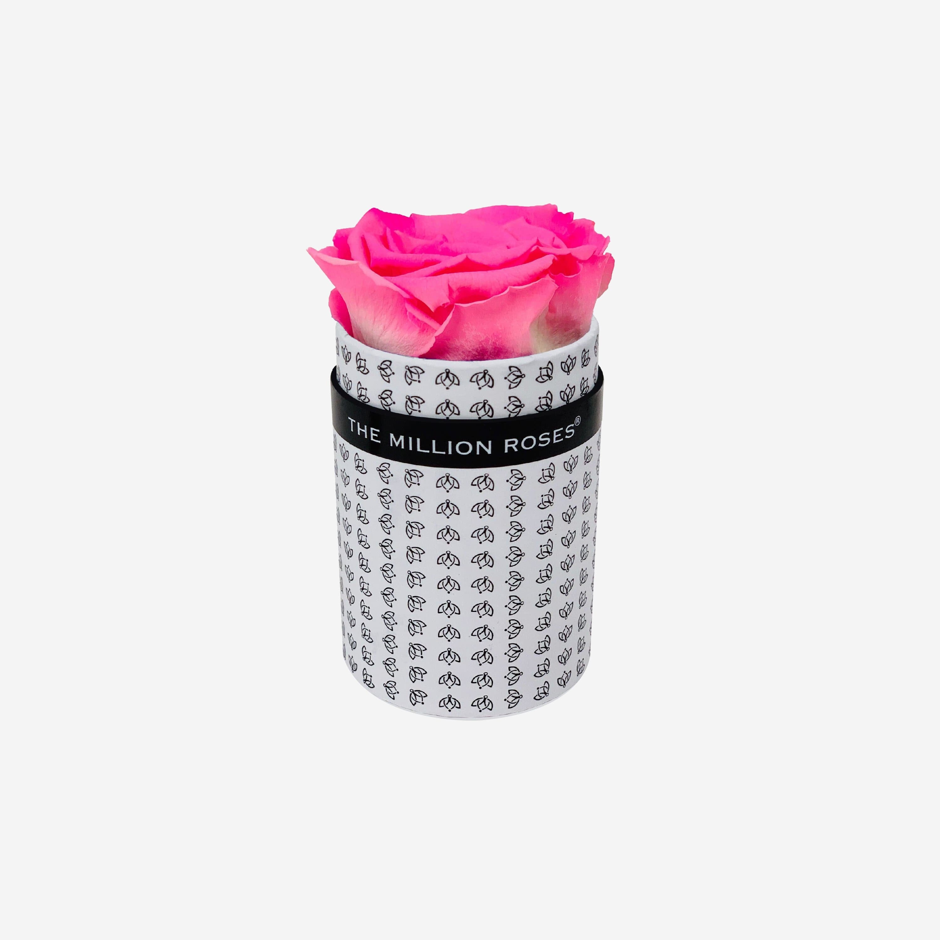 Single White Monogram Box | Candy Pink Rose - The Million Roses