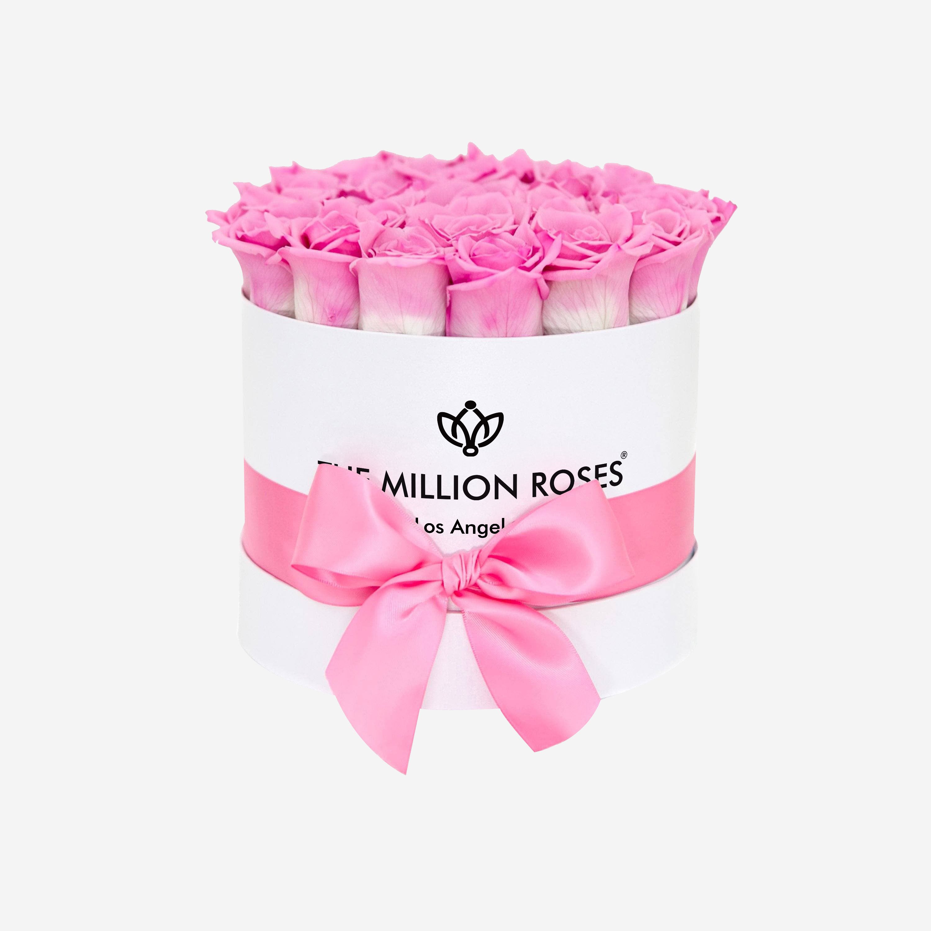 Classic White Box | Pink Candy Roses - The Million Roses