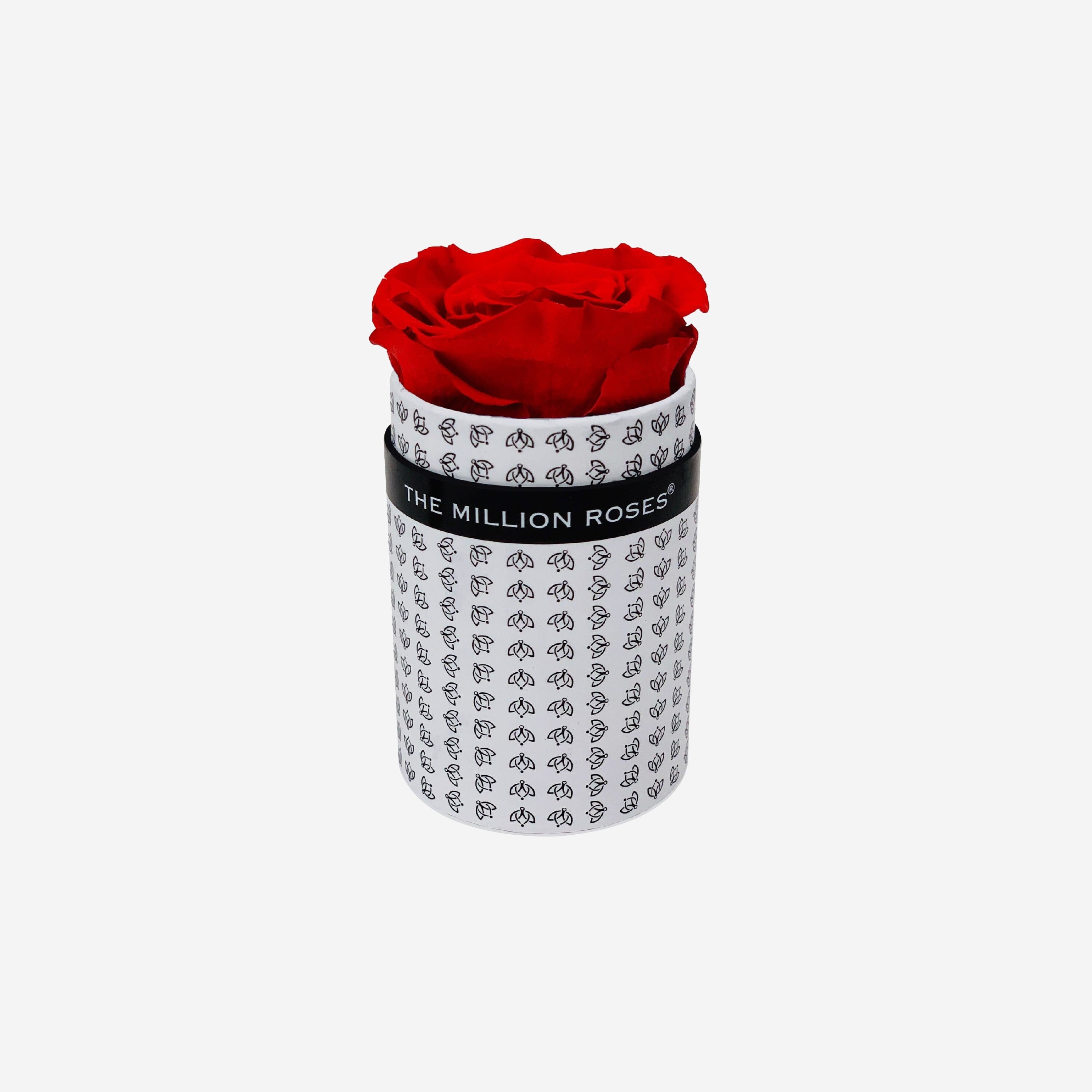 Single White Monogram Box | Red Rose - The Million Roses