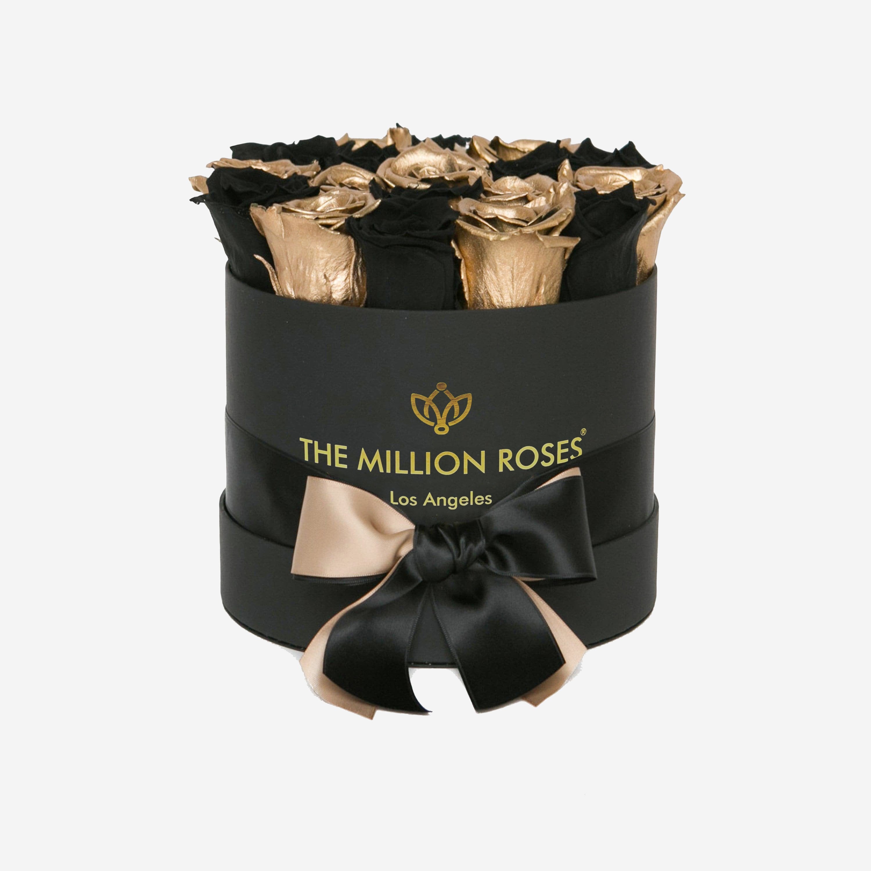 Classic Black Box | Black & Gold Roses - The Million Roses