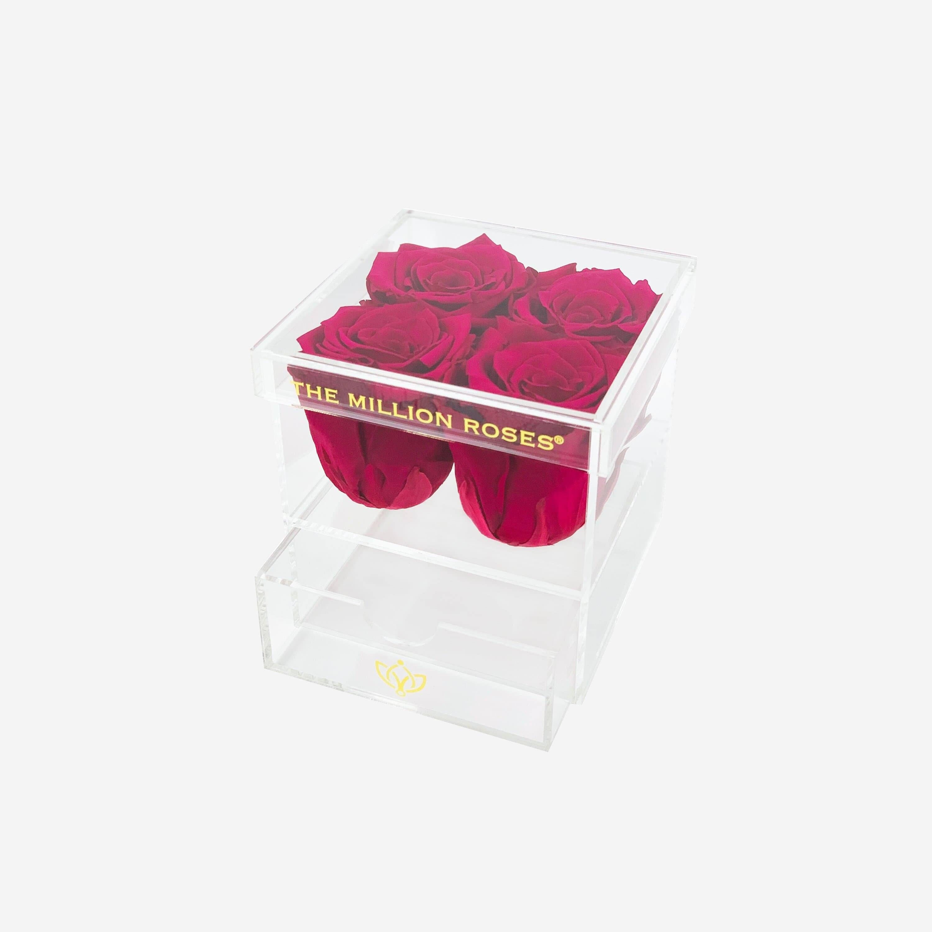 Acrylic 4 Drawer Box | Magenta Roses - The Million Roses