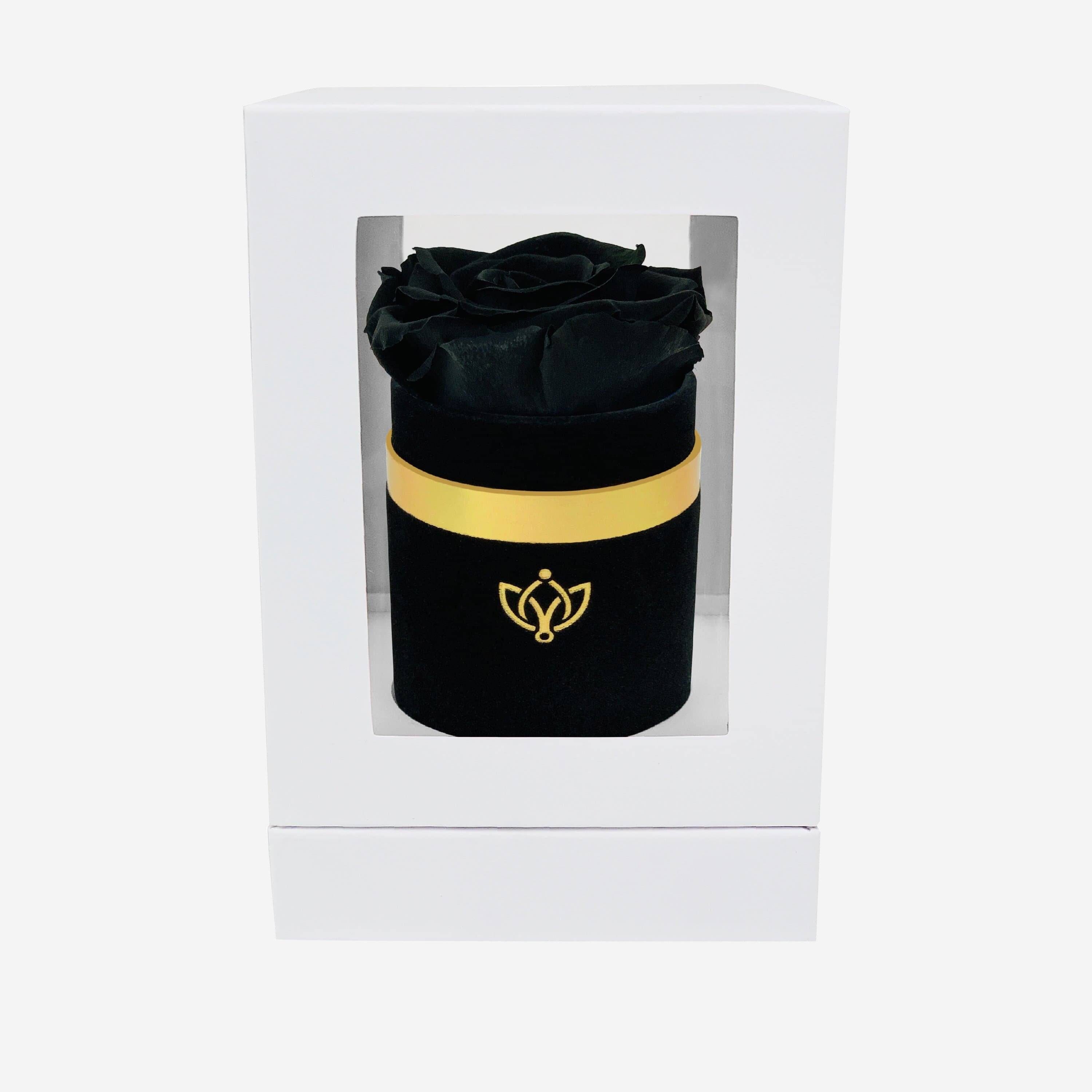 Single Black Suede Box | Black Rose - The Million Roses