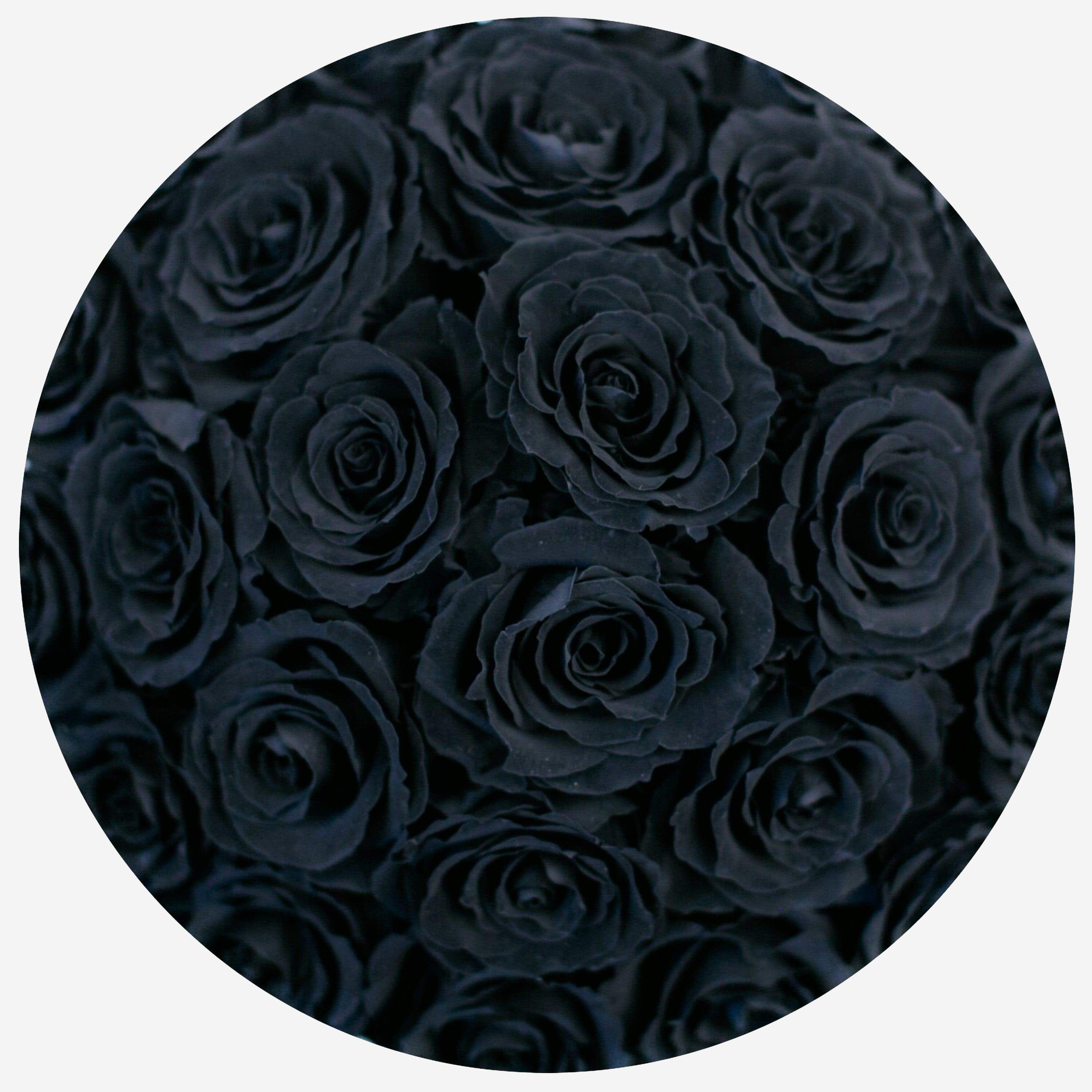 Classic Dome Hot Pink Suede Box | Black Roses - The Million Roses