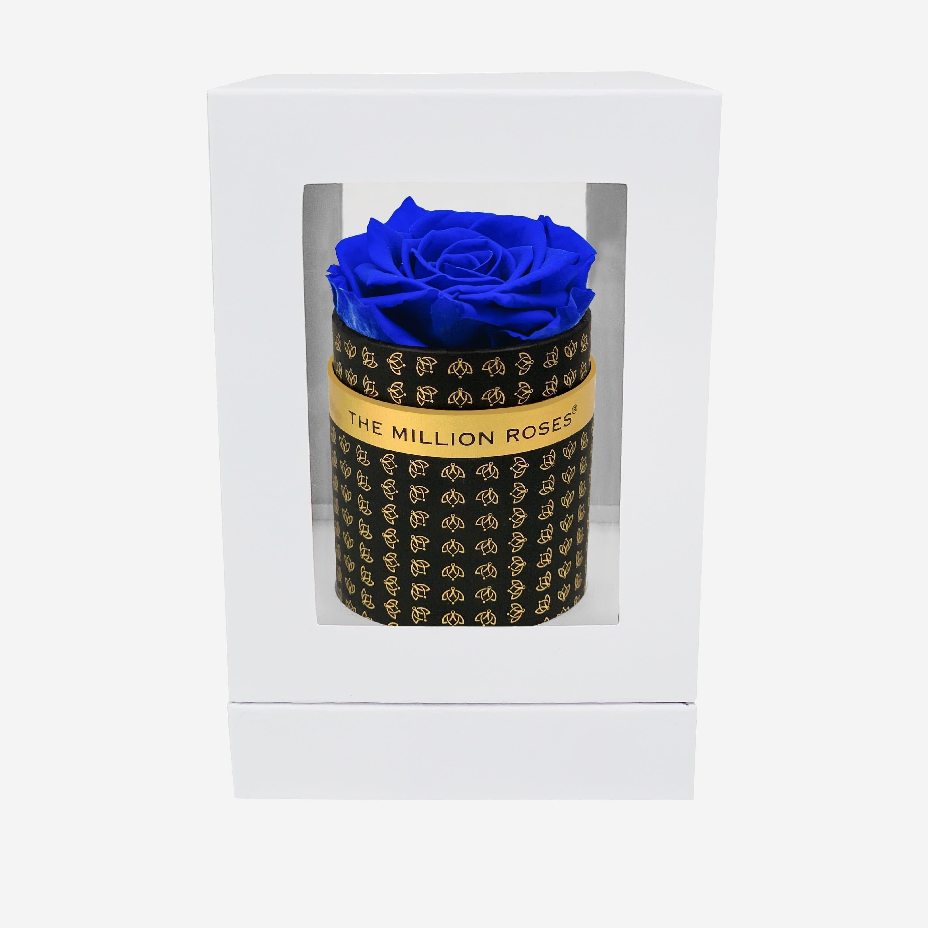 Single Black Monogram Box | Royal Blue Rose - The Million Roses