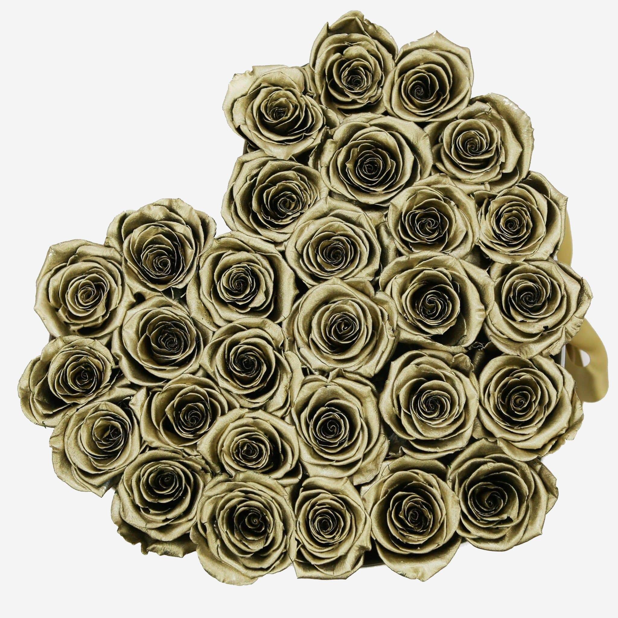 Heart Black Box | Gold Roses - The Million Roses