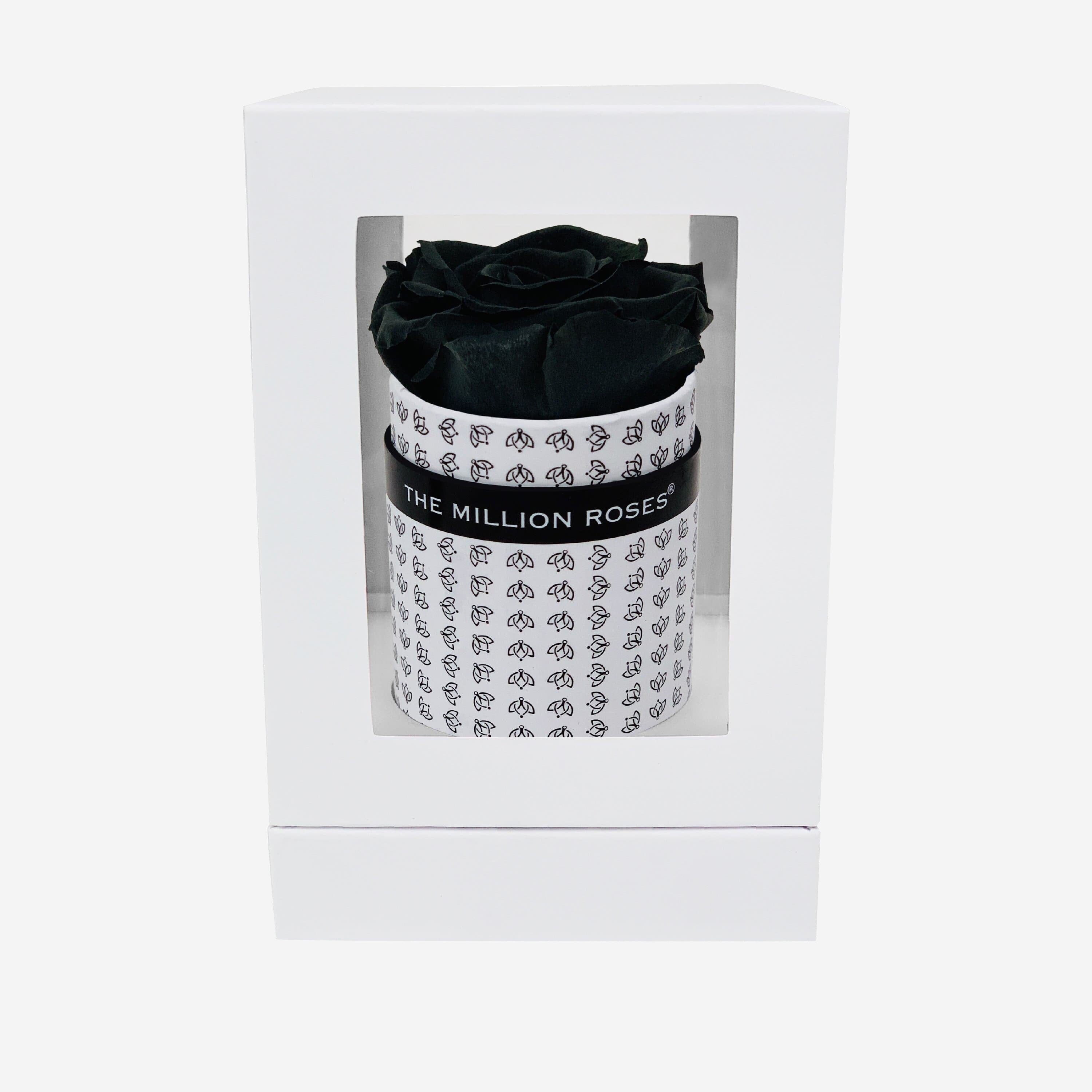 Single White Monogram Box | Black Rose - The Million Roses