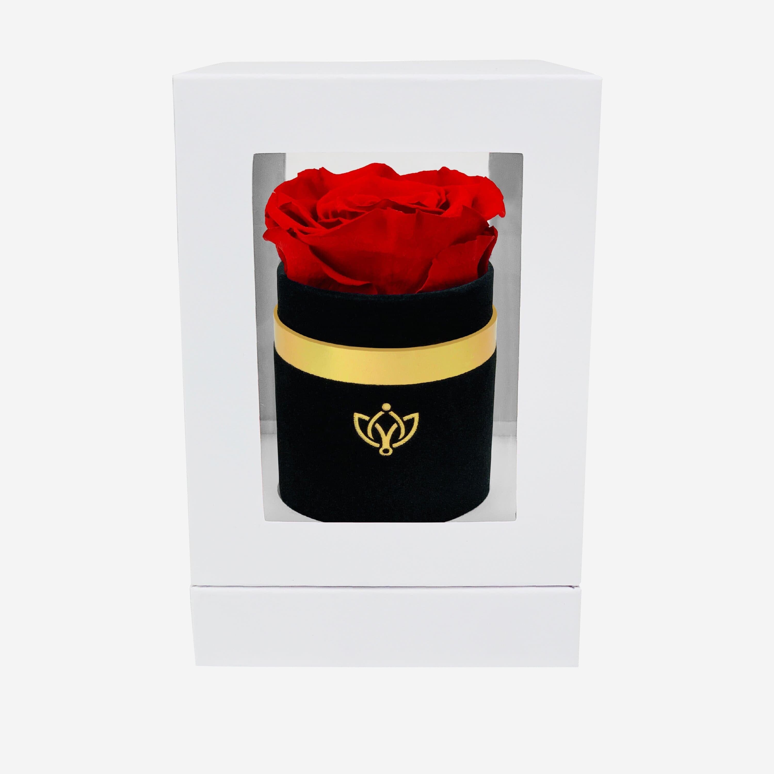 Single Black Suede Box | Red Rose - The Million Roses