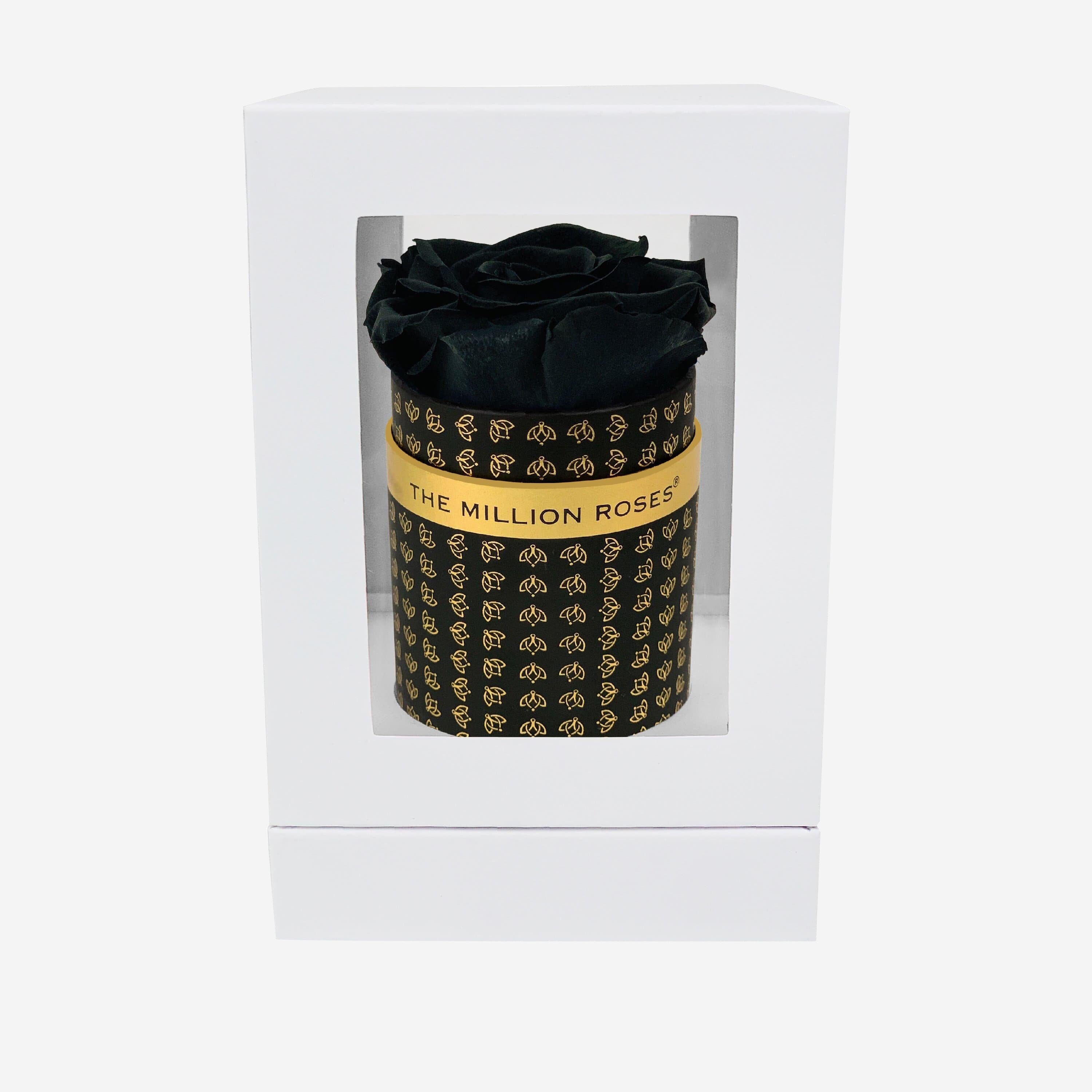 Single Black Monogram Box | Black Rose - The Million Roses