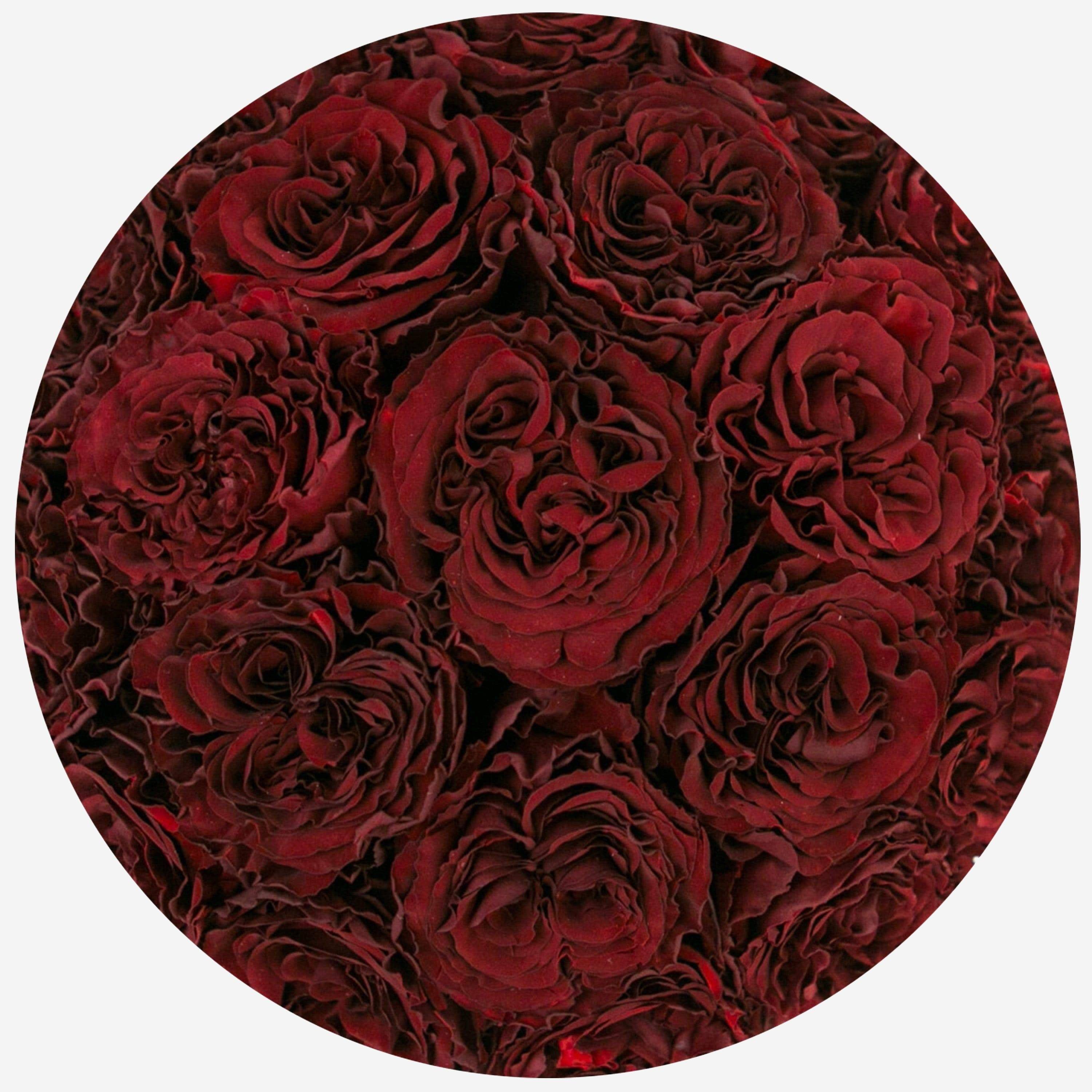 Classic White Dome Box | Dark Red Carmen Roses - The Million Roses