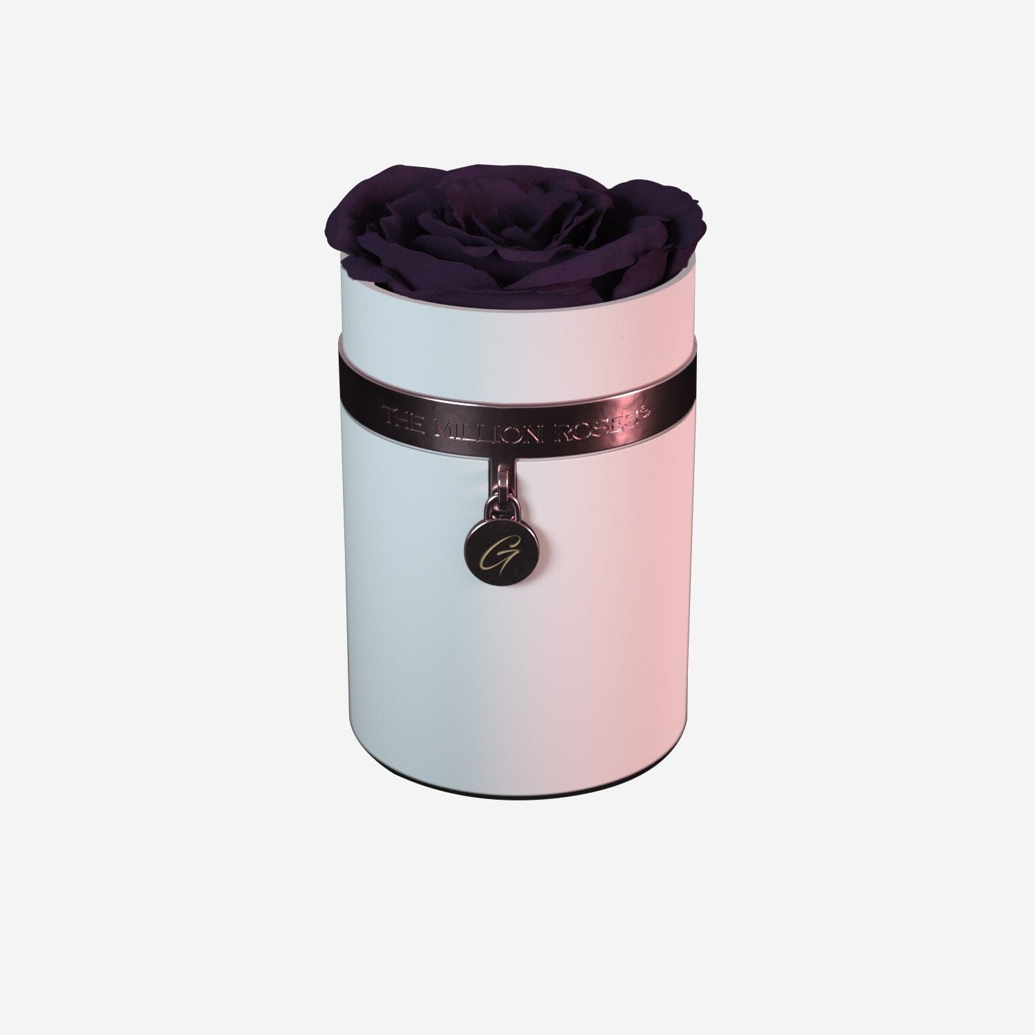 One in a Million™ Round White Box | Charm Edition | Dark Purple Rose - The Million Roses