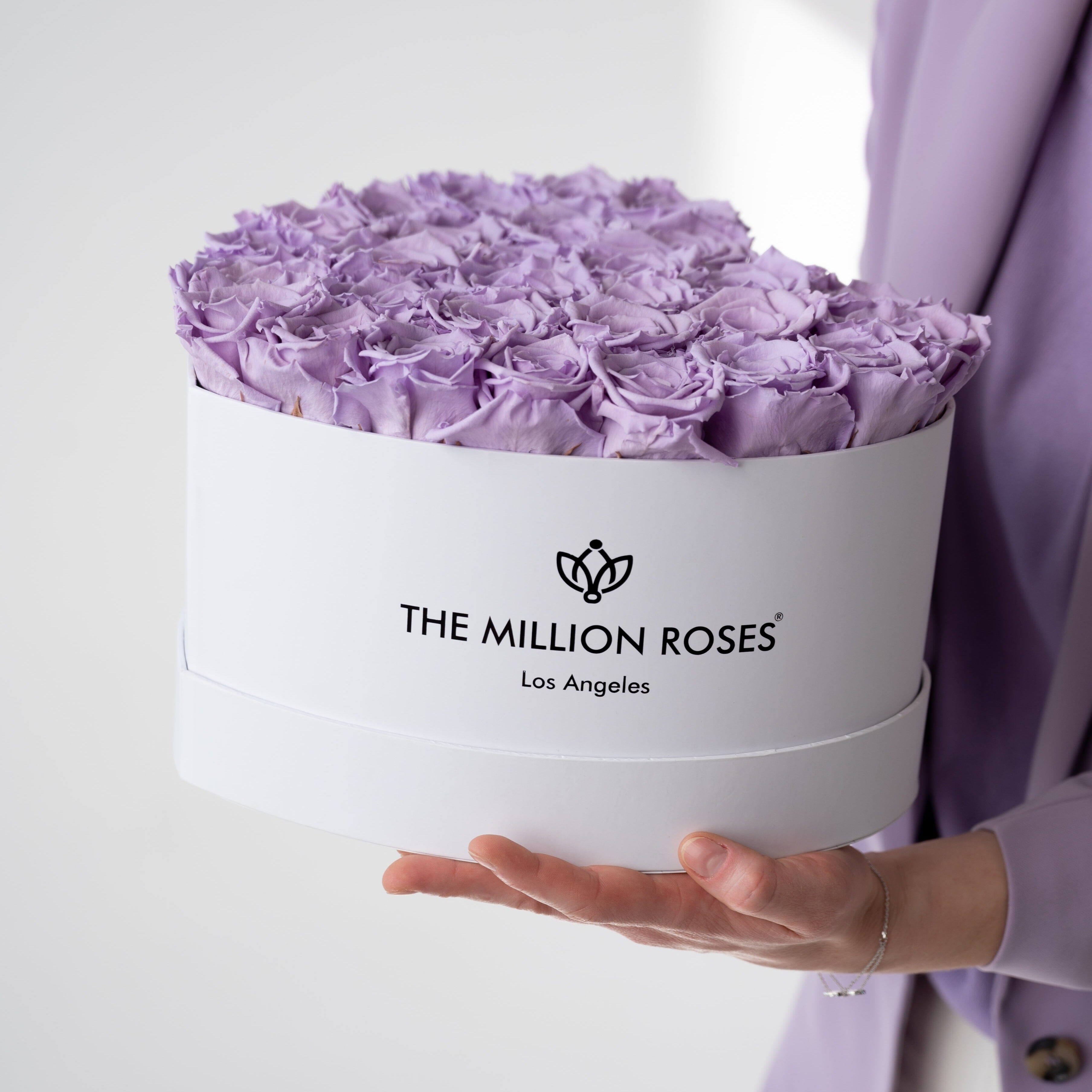 Heart White Box | Lavender Roses