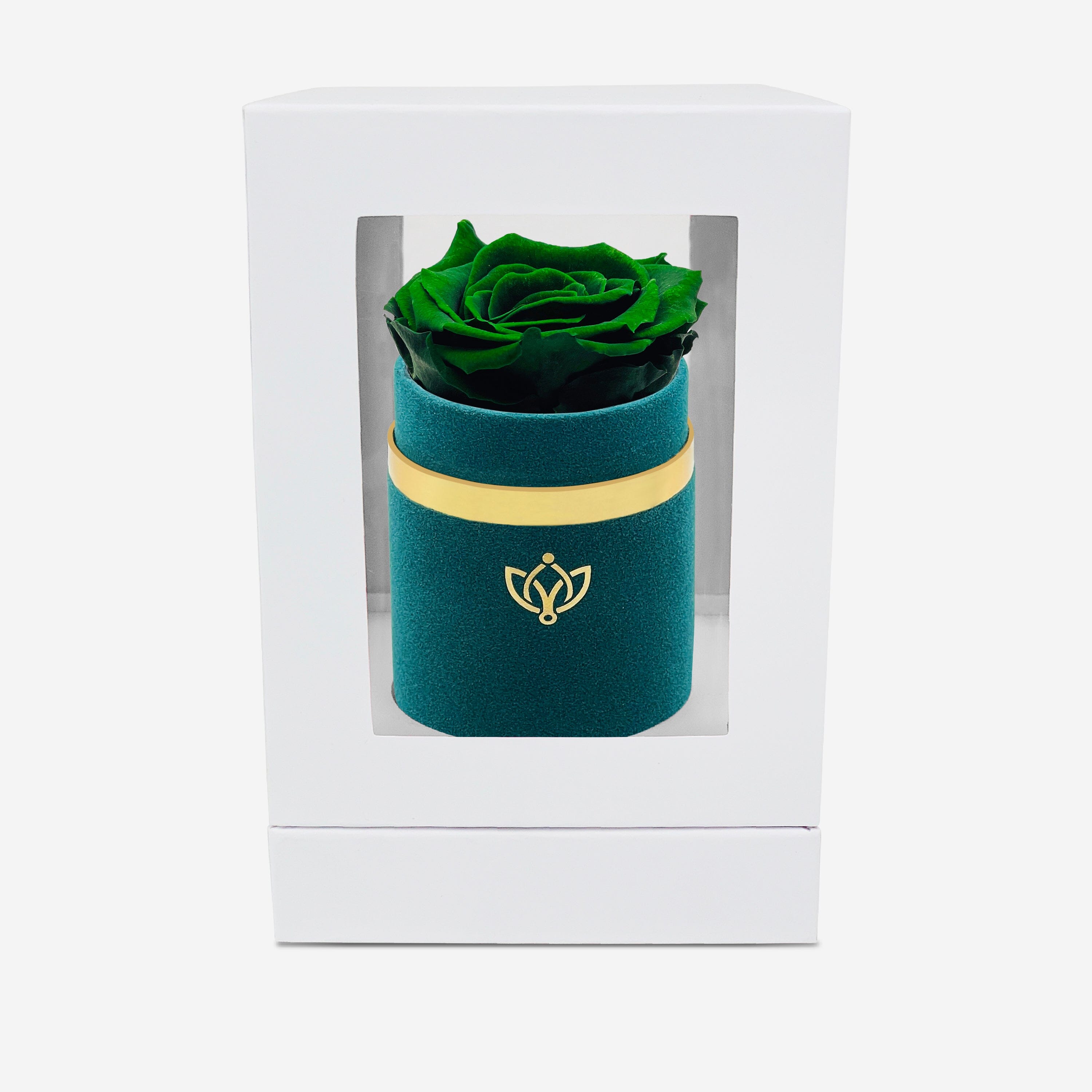 Single Dark Green Suede Box | Dark Green Rose - The Million Roses