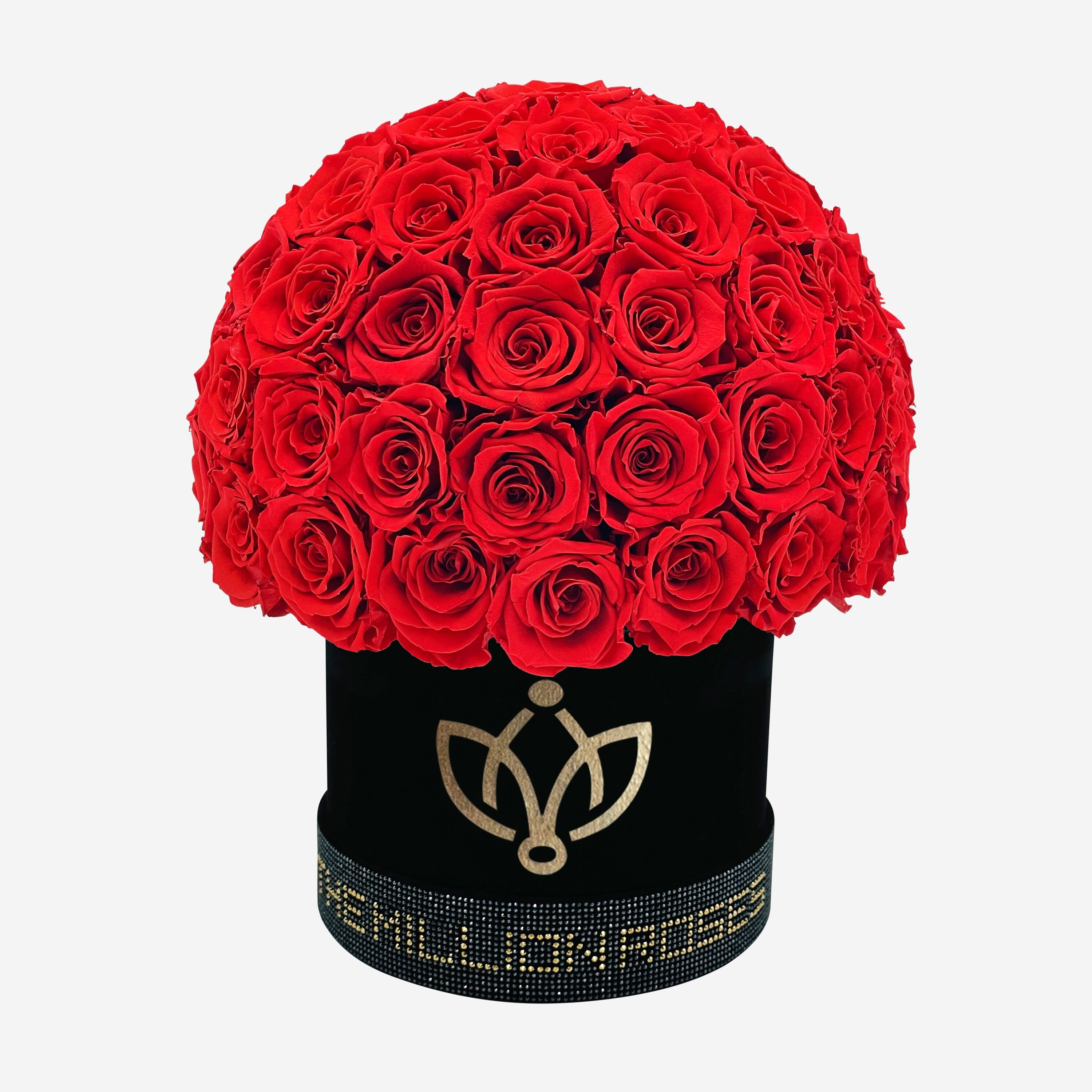 Classic Black Superdome Box | Crystal Edition |  Red Roses