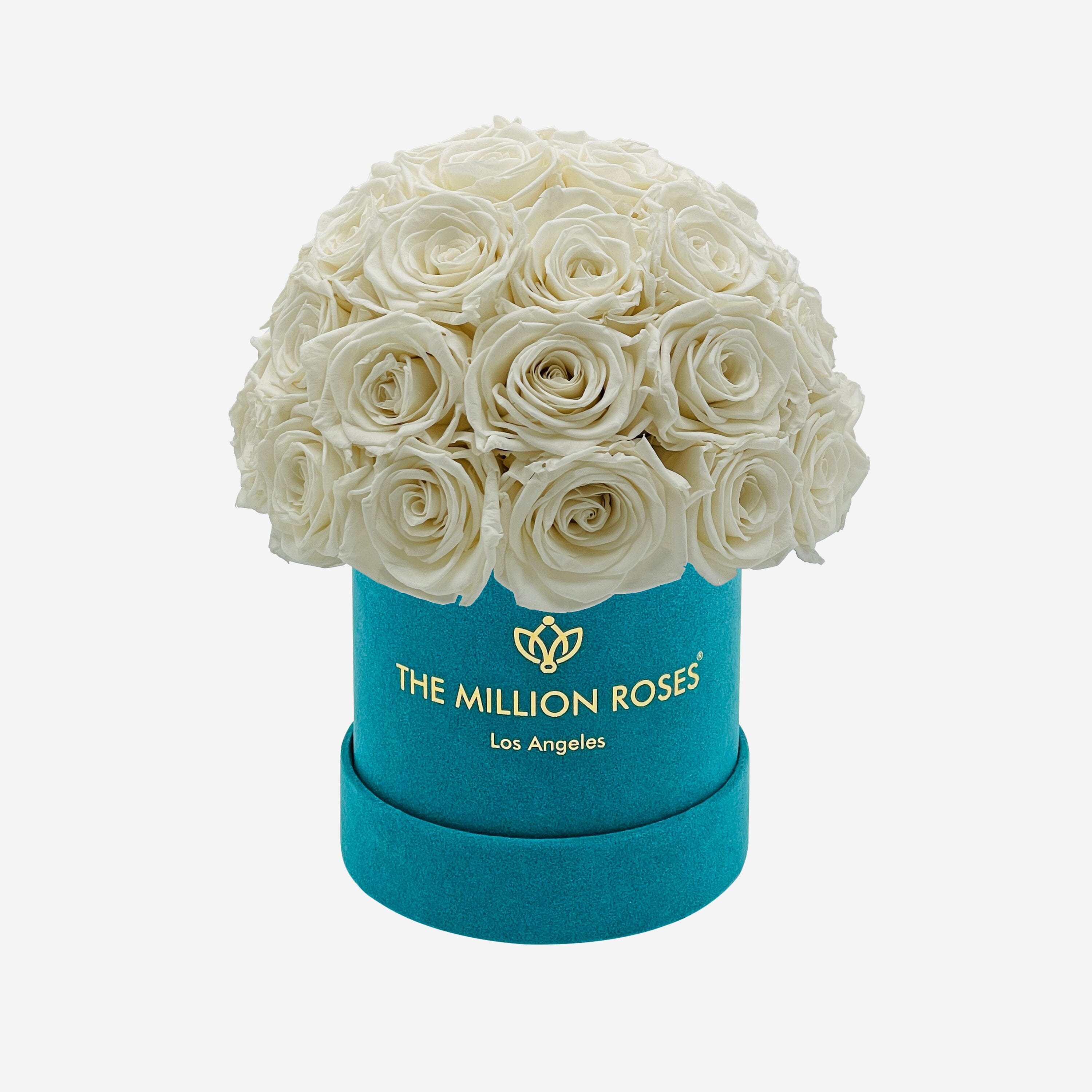 Basic Dark Green Suede Superdome Box | White Roses - The Million Roses